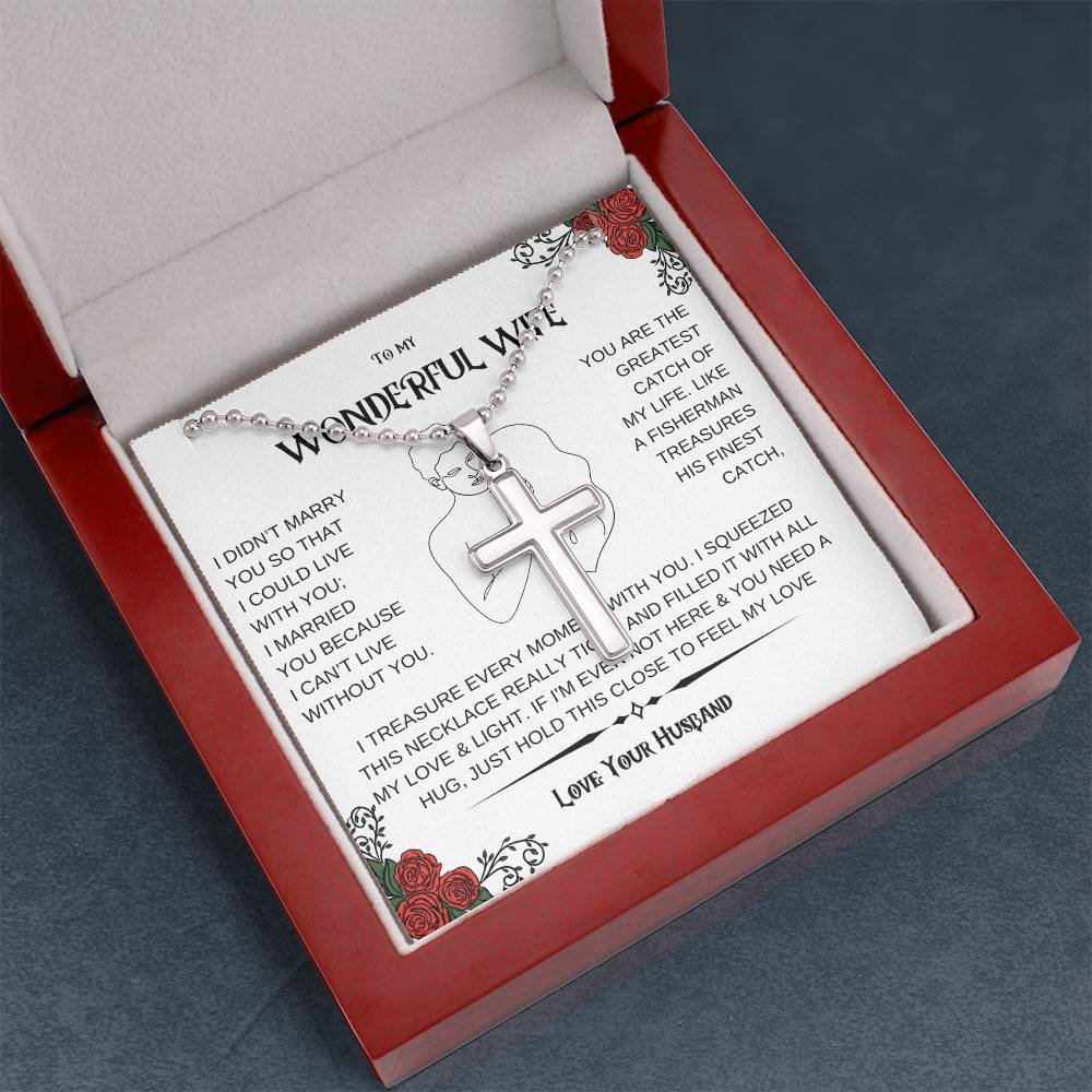 Wife Stainless Cross Necklace