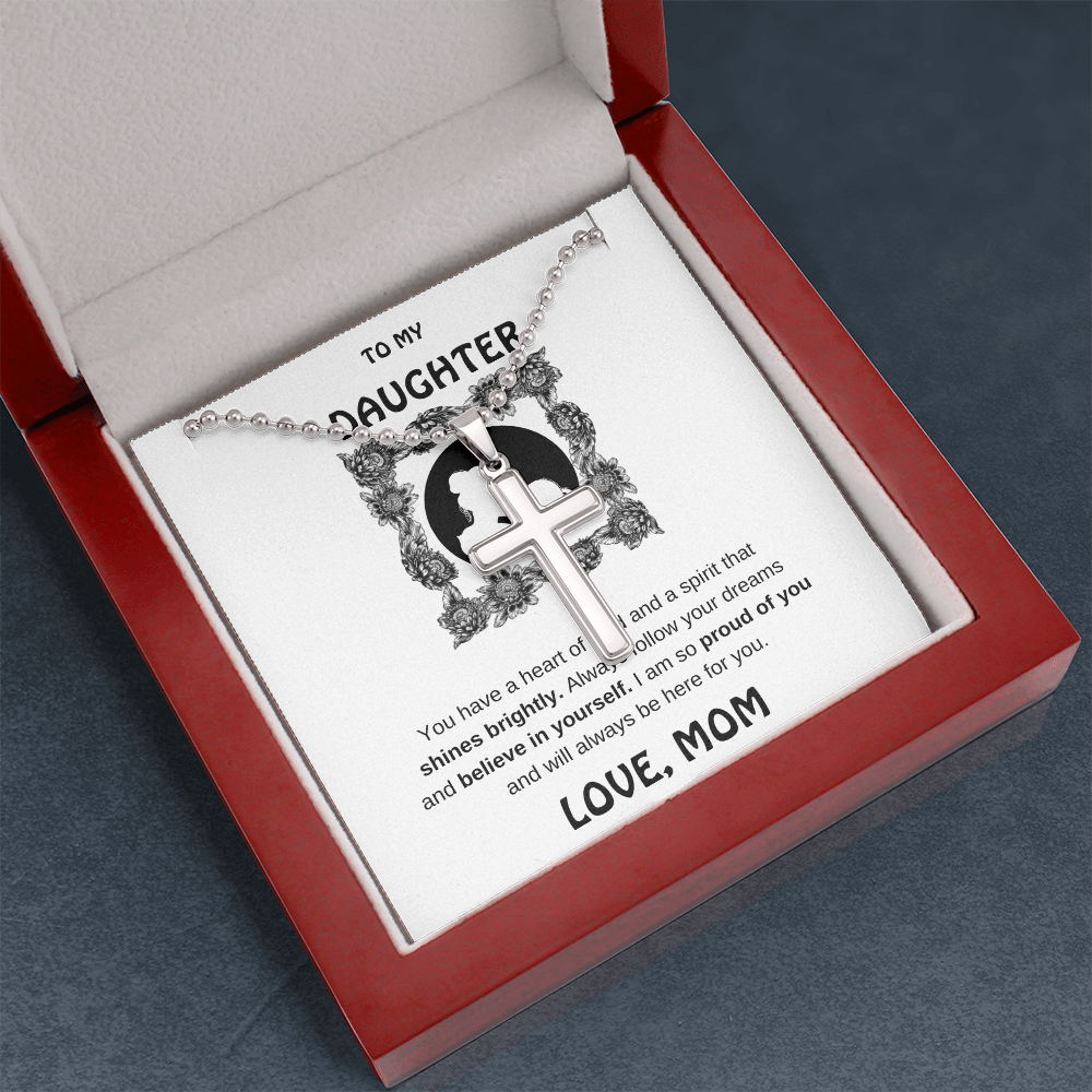 Daughter Stainless Cross Necklace