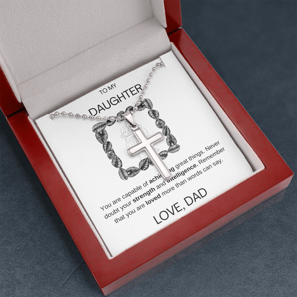 Daughter Stainless Cross Necklace