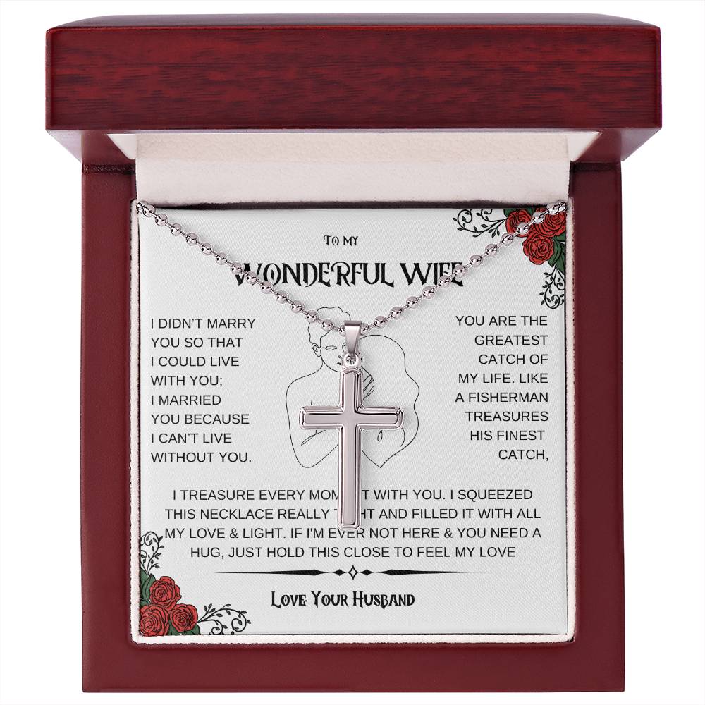 Wife Stainless Cross Necklace