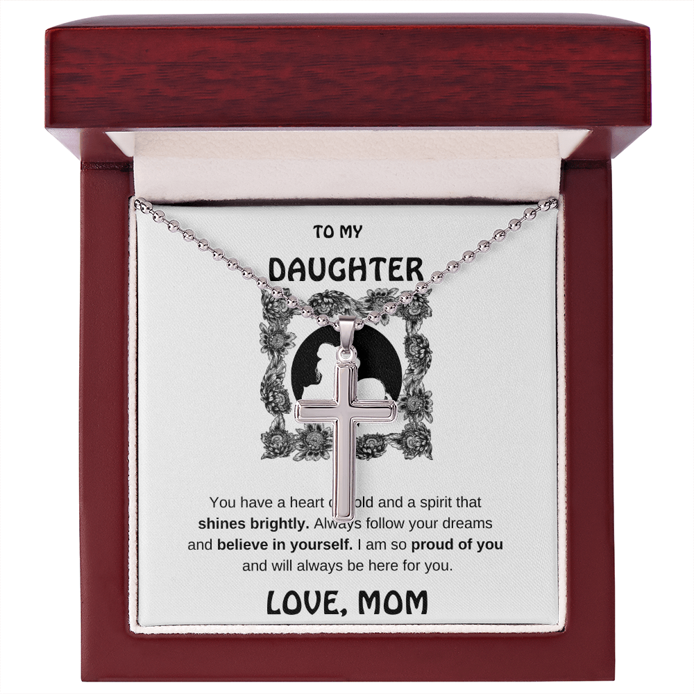 Daughter Stainless Cross Necklace