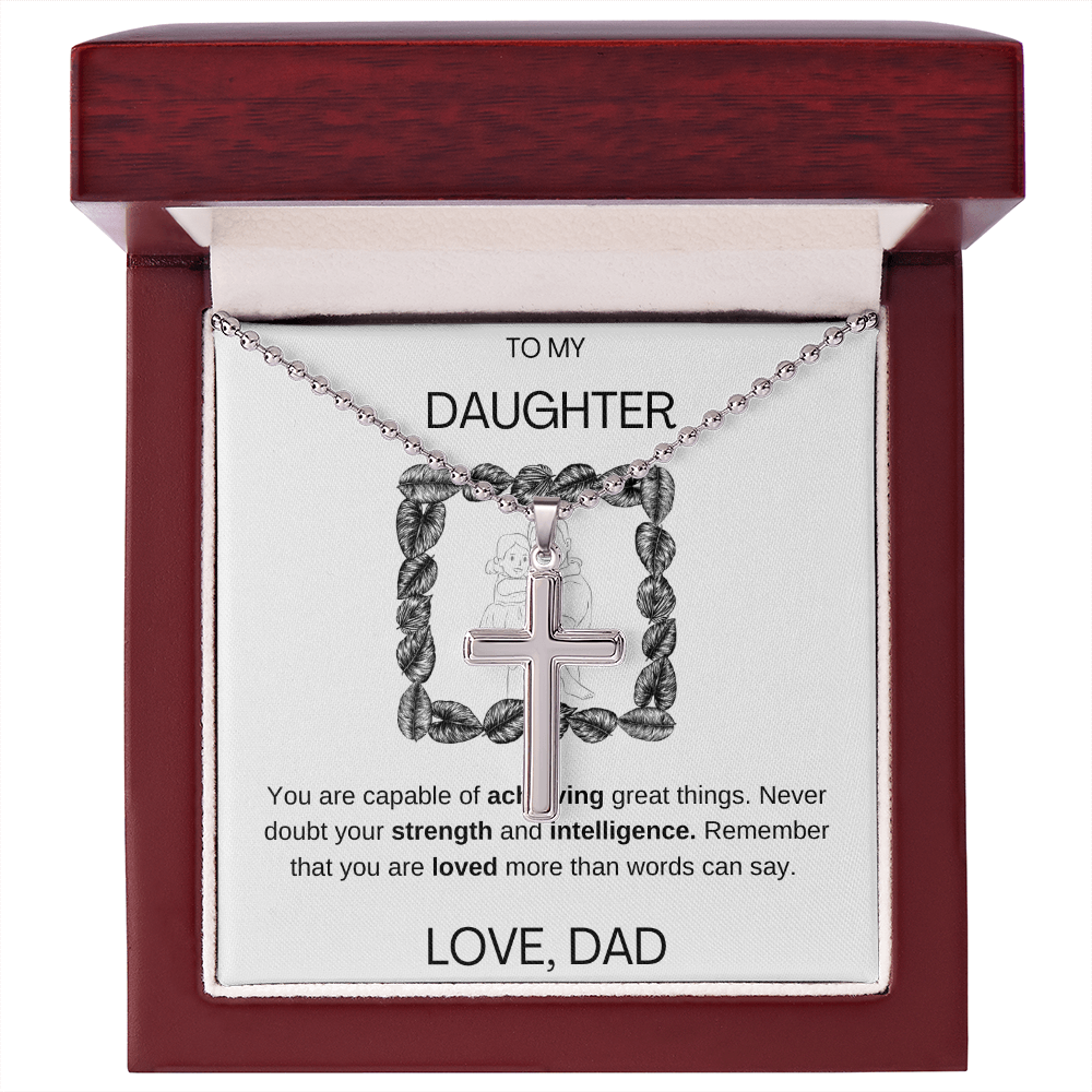 Daughter Stainless Cross Necklace