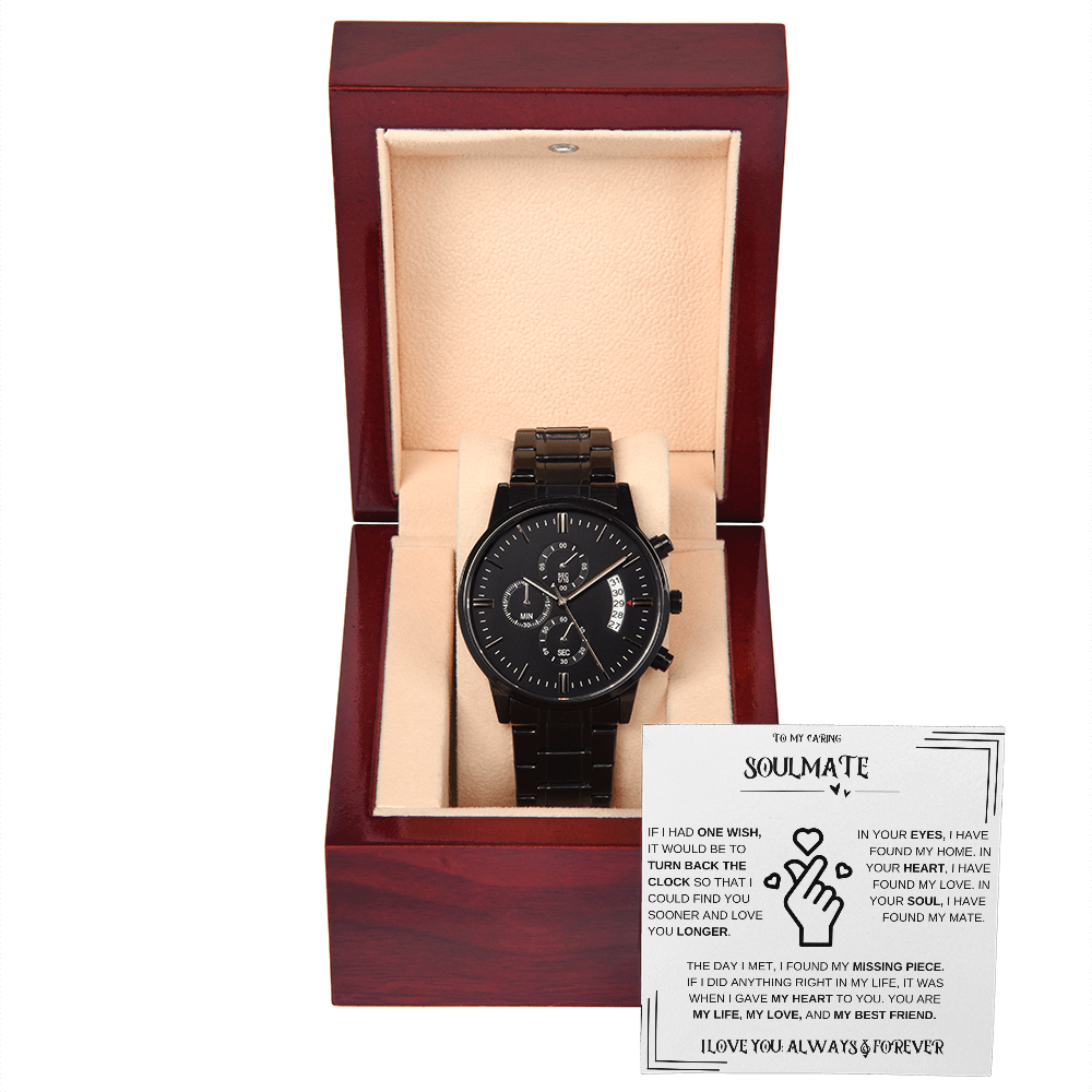 Soulmate Black Chronograph Watch