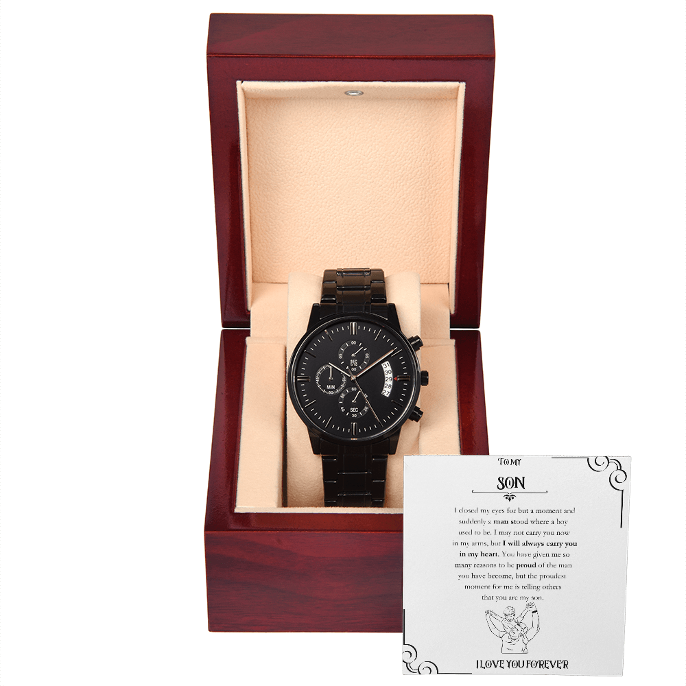 Son Black Chronograph Watch