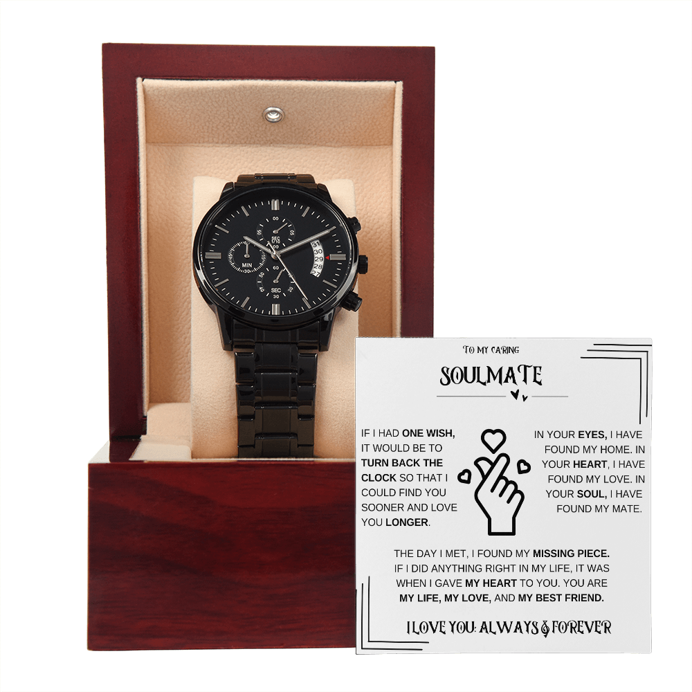 Soulmate Black Chronograph Watch