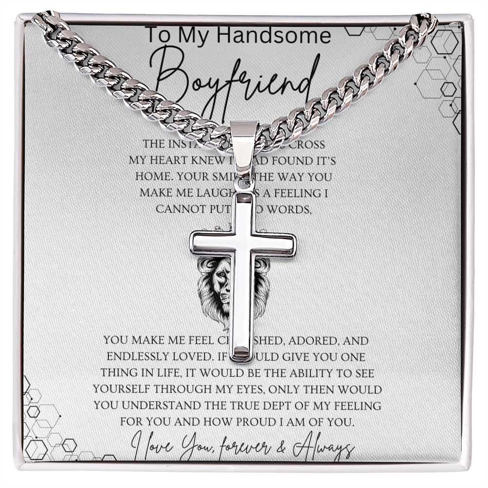 Boyfriend Cuban Link Chain with Artisan Cross