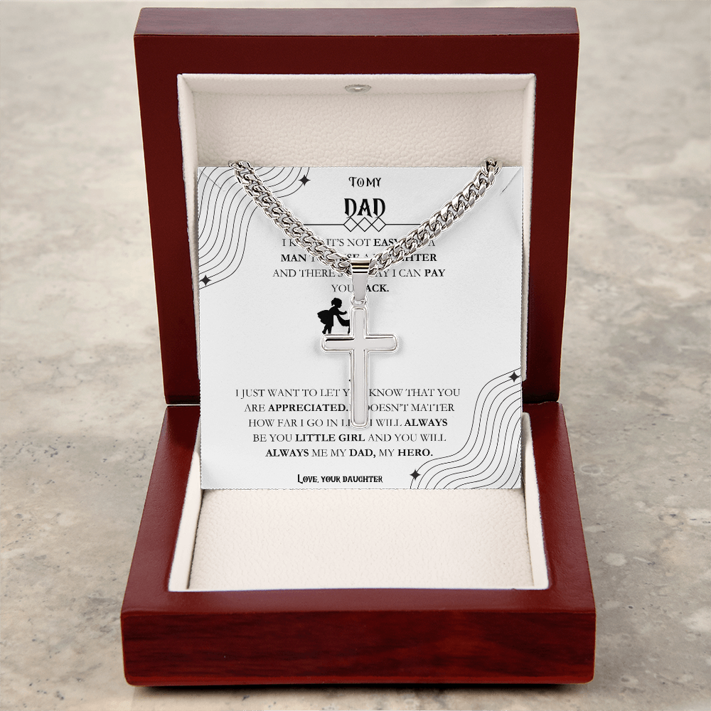 Father Cuban Link Chain with Artisan Cross
