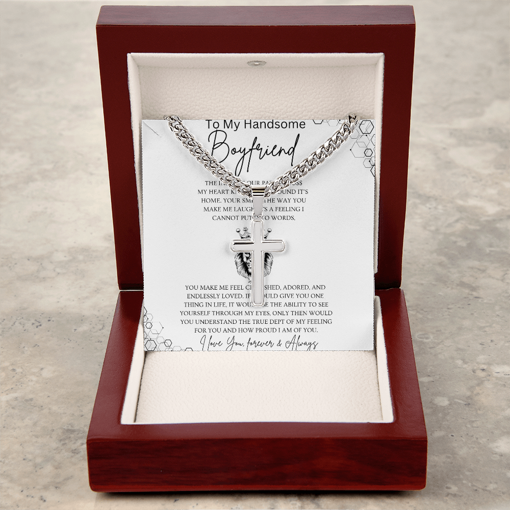 Boyfriend Cuban Link Chain with Artisan Cross