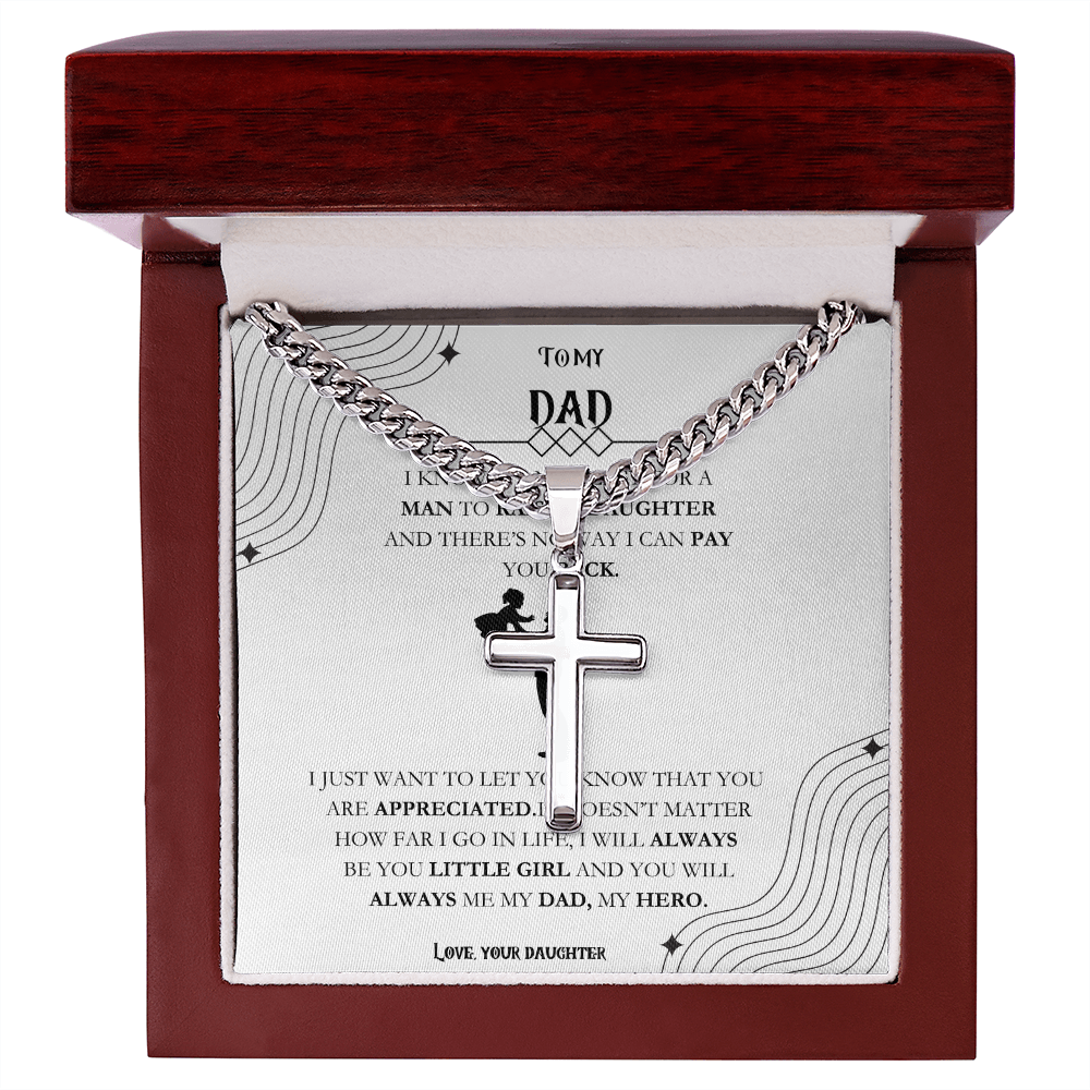 Father Cuban Link Chain with Artisan Cross