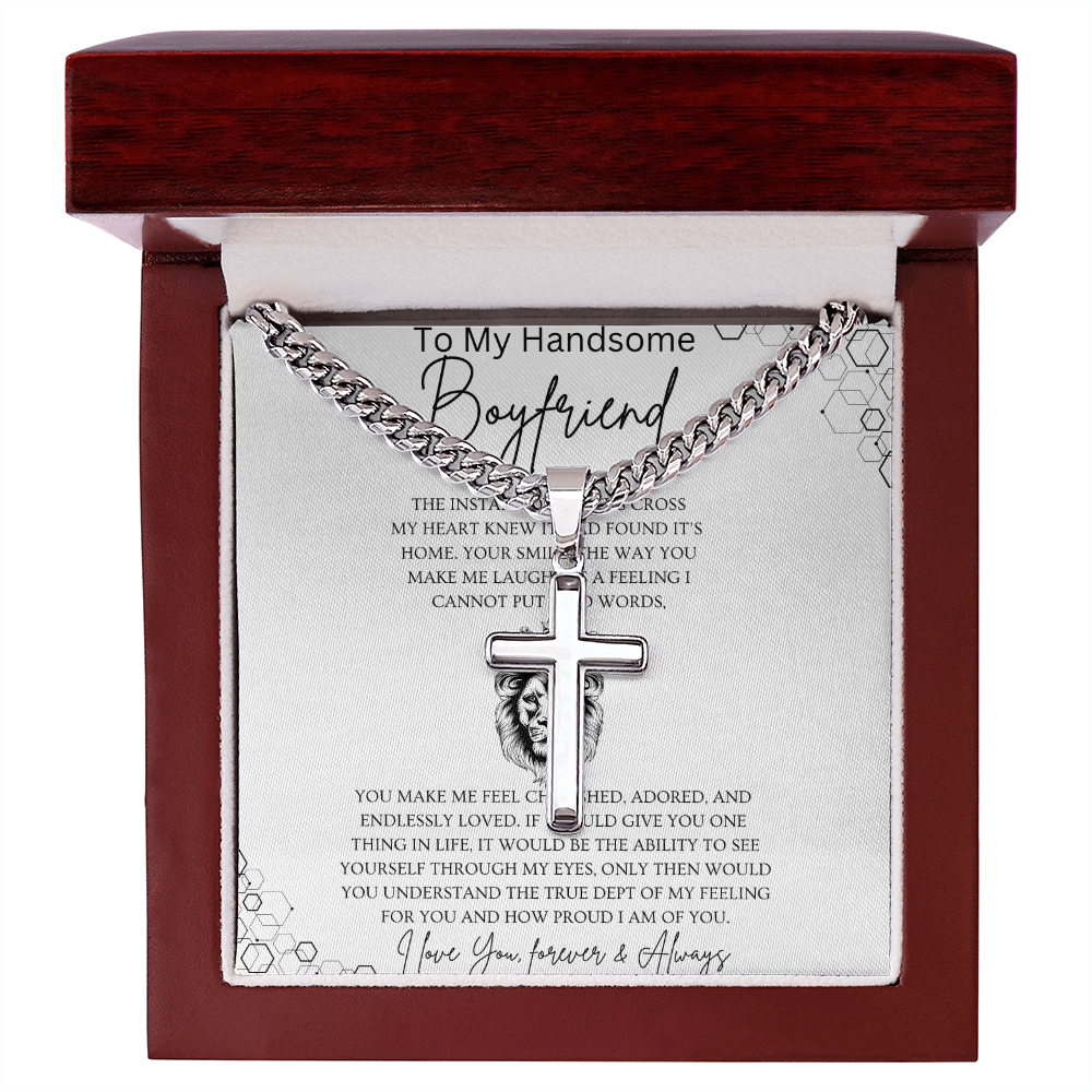Boyfriend Cuban Link Chain with Artisan Cross