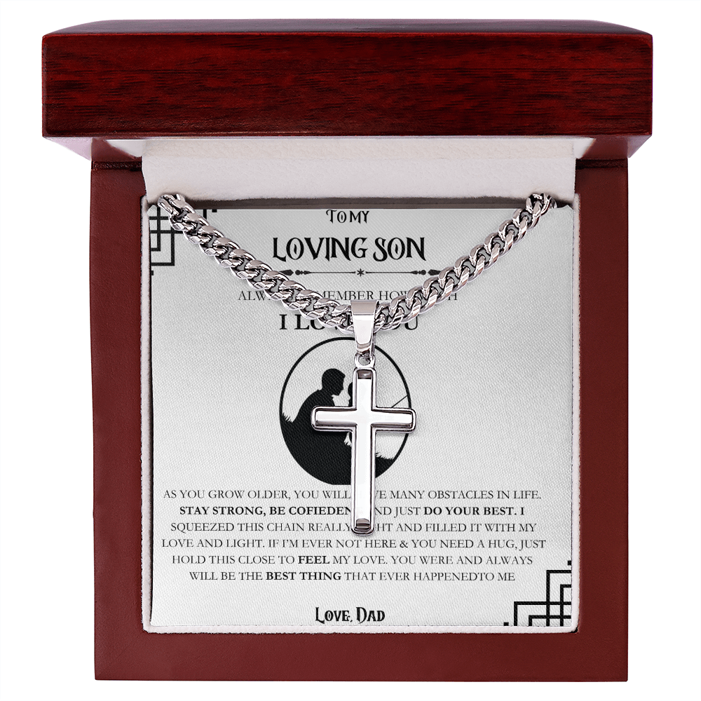 Son Cuban Link Chain with Artisan Cross