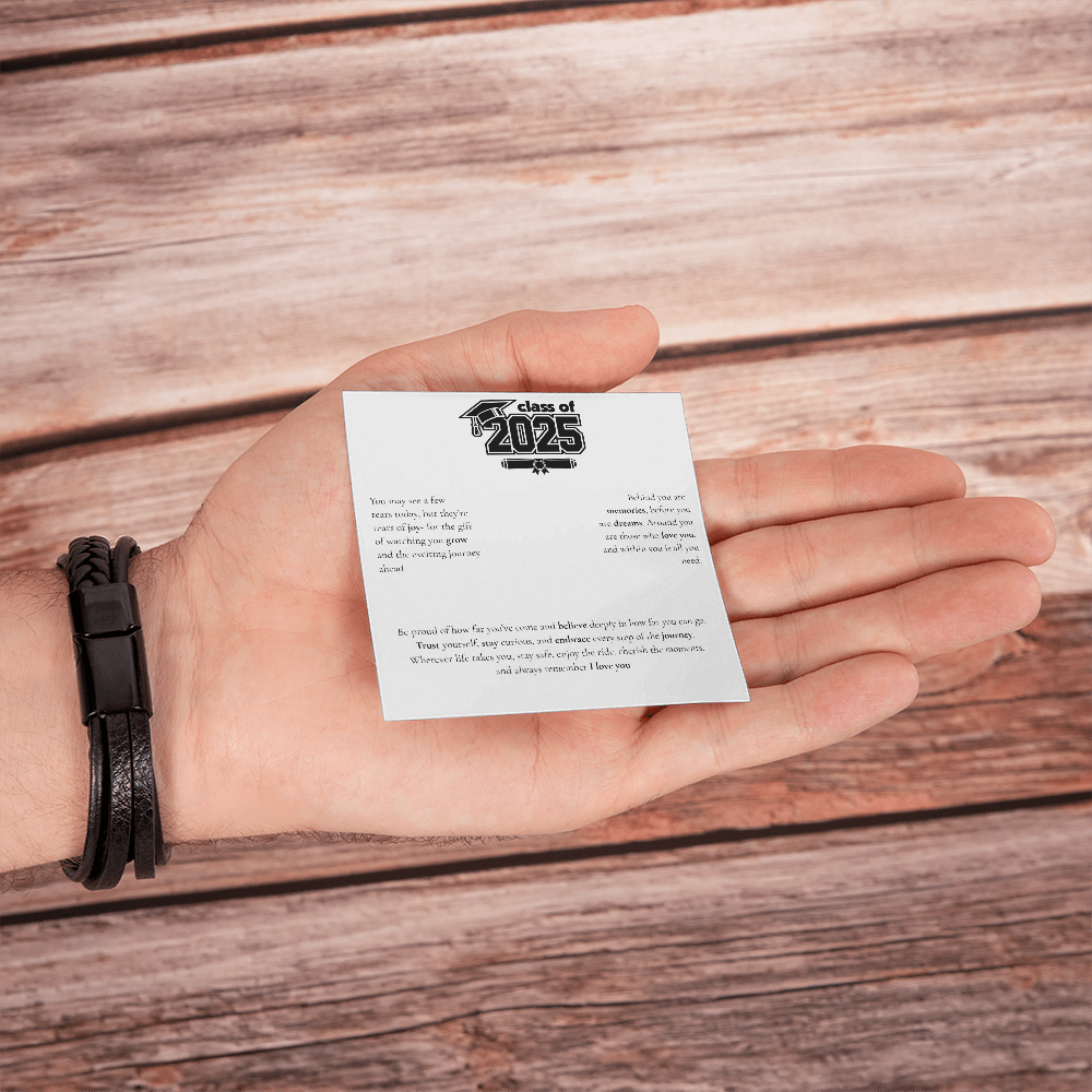 Graduation Men's Cross Leather Bracelet