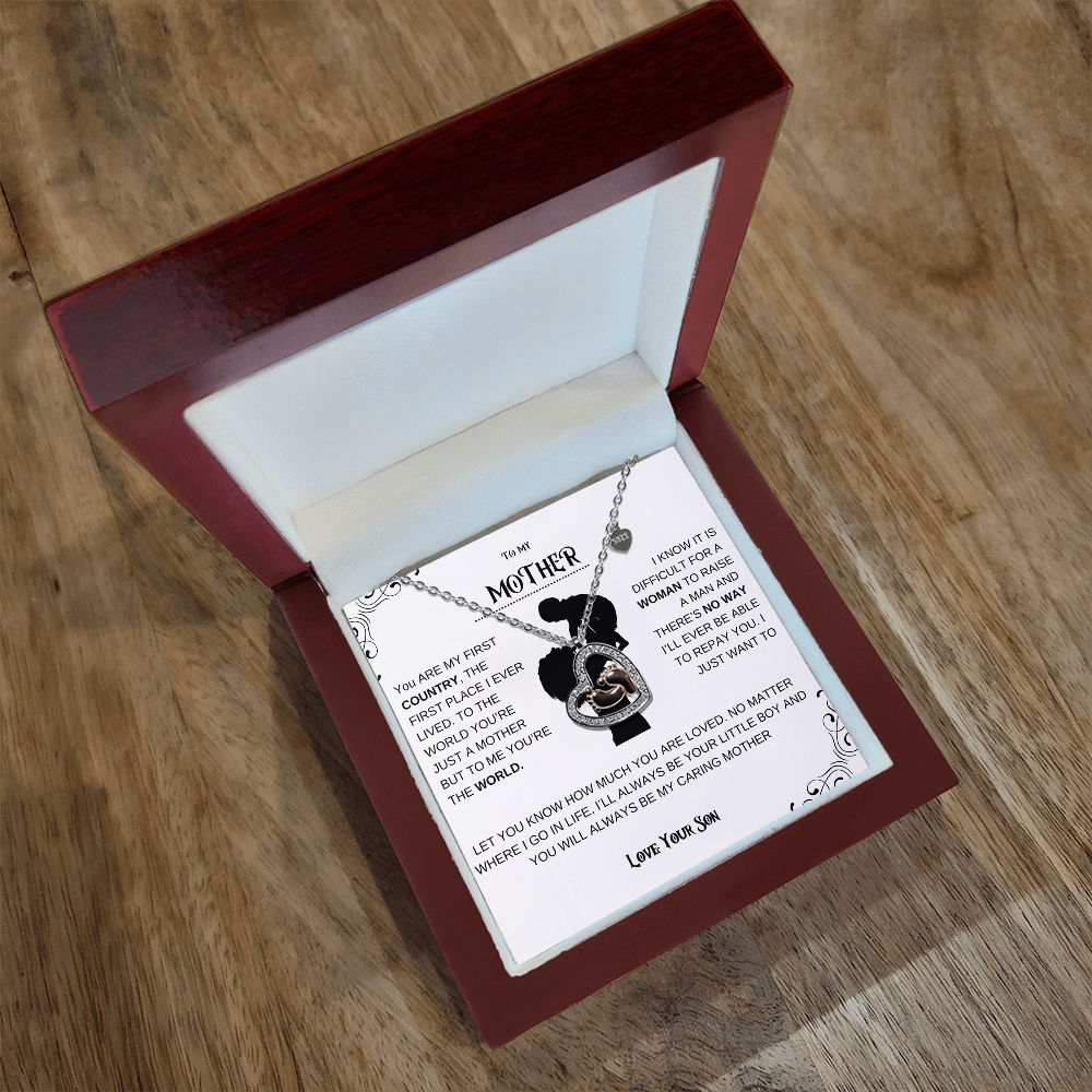 Mother Baby Feet Heart Necklace