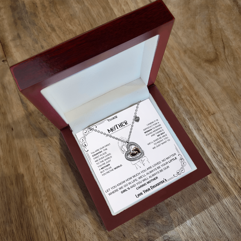 Mother Baby Feet Heart Necklace