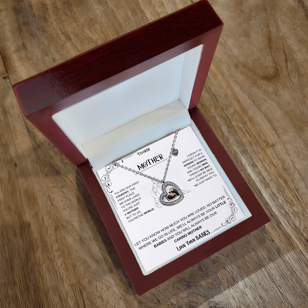 Mother Baby Feet Heart Necklace