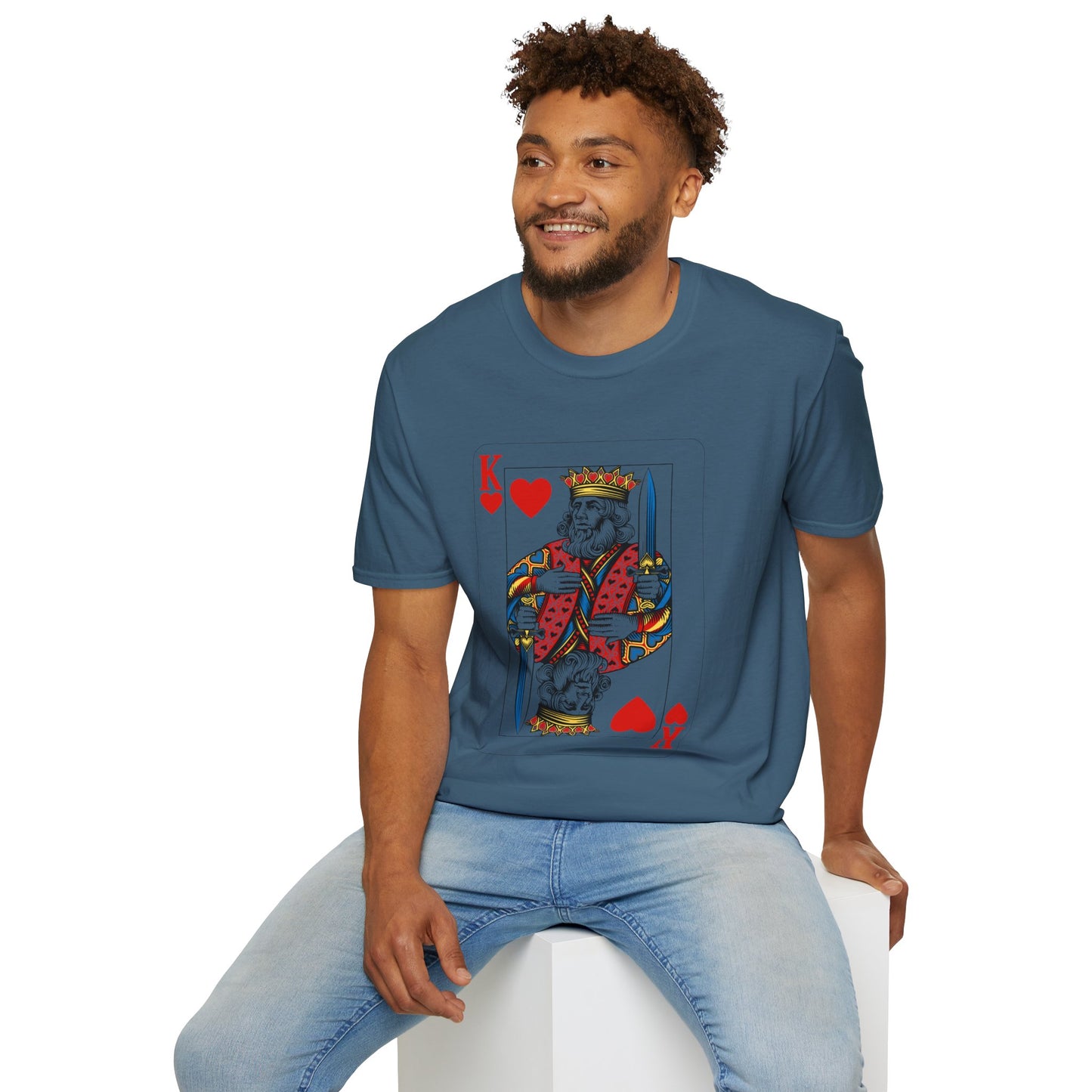 Valentines King of Hearts Unisex T-Shirt - Playful Card Design for Game Night