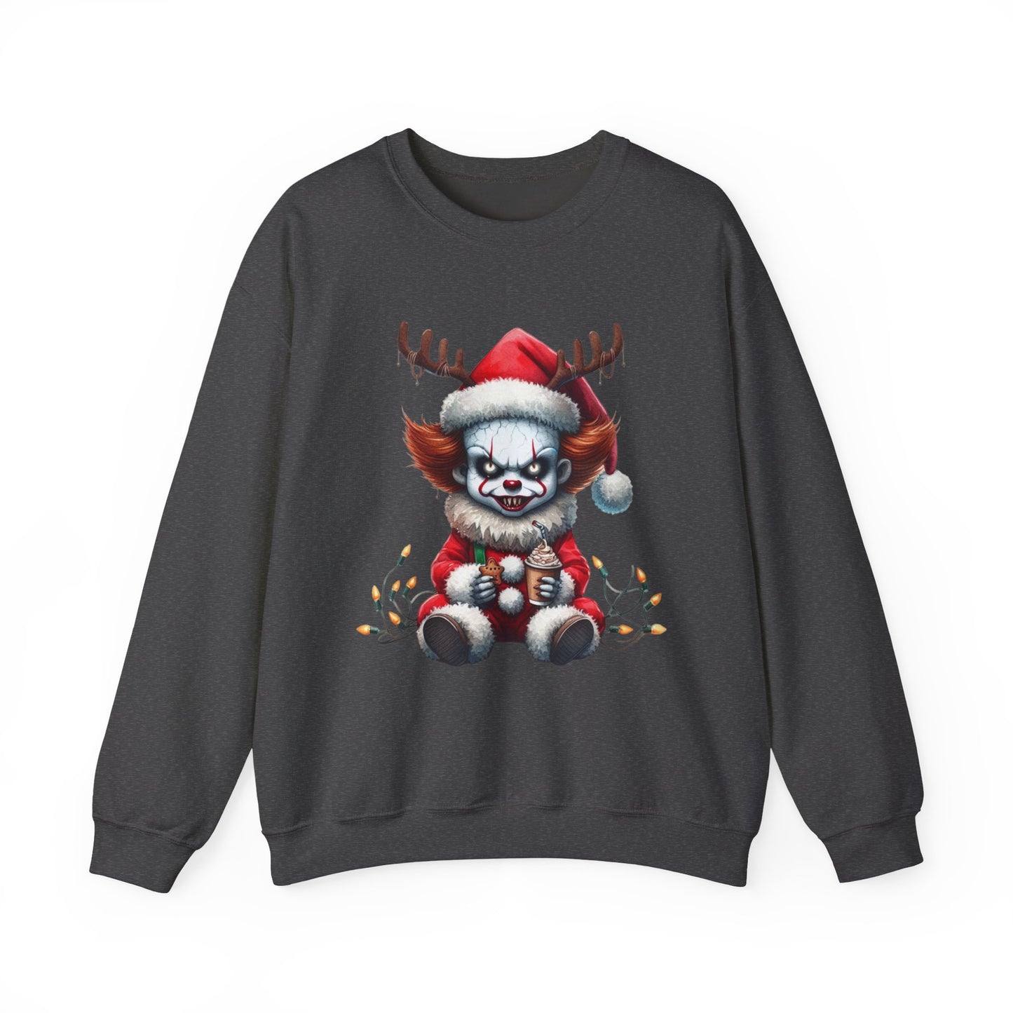 Creepy Clown Reindeer Christmas Sweatshirt