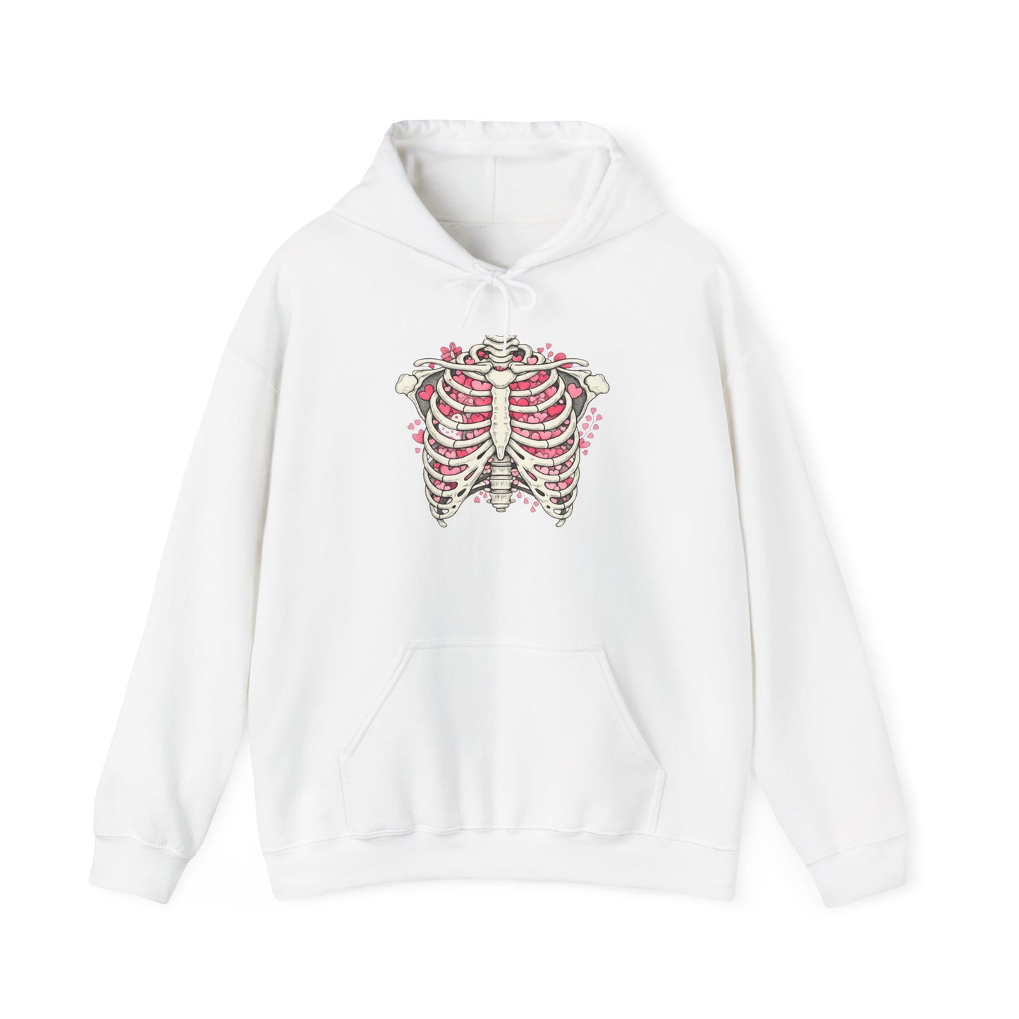Ribcage Bloom Hoodie — Floral Skeleton Chest Graphic Sweatshirt
