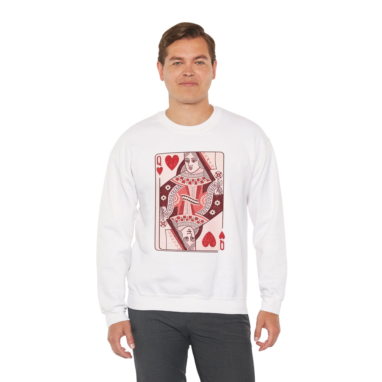 Queen of Hearts Crewneck Sweatshirt – Playing Card Graphic
