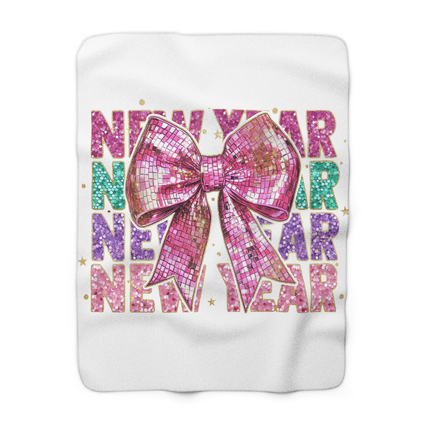 New Year Sherpa Fleece Blanket
