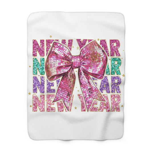 New Year Sherpa Fleece Blanket