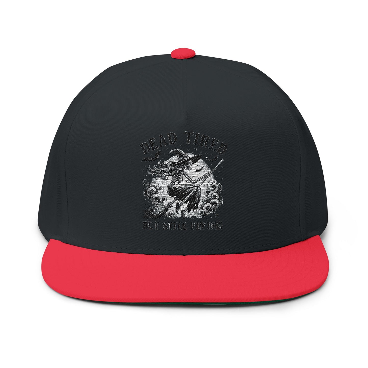 Embroidered Flat Bill Cap, Stylish Snapback, Dead Tired Design, Perfect for Casual Wear, Great Gift for Friends