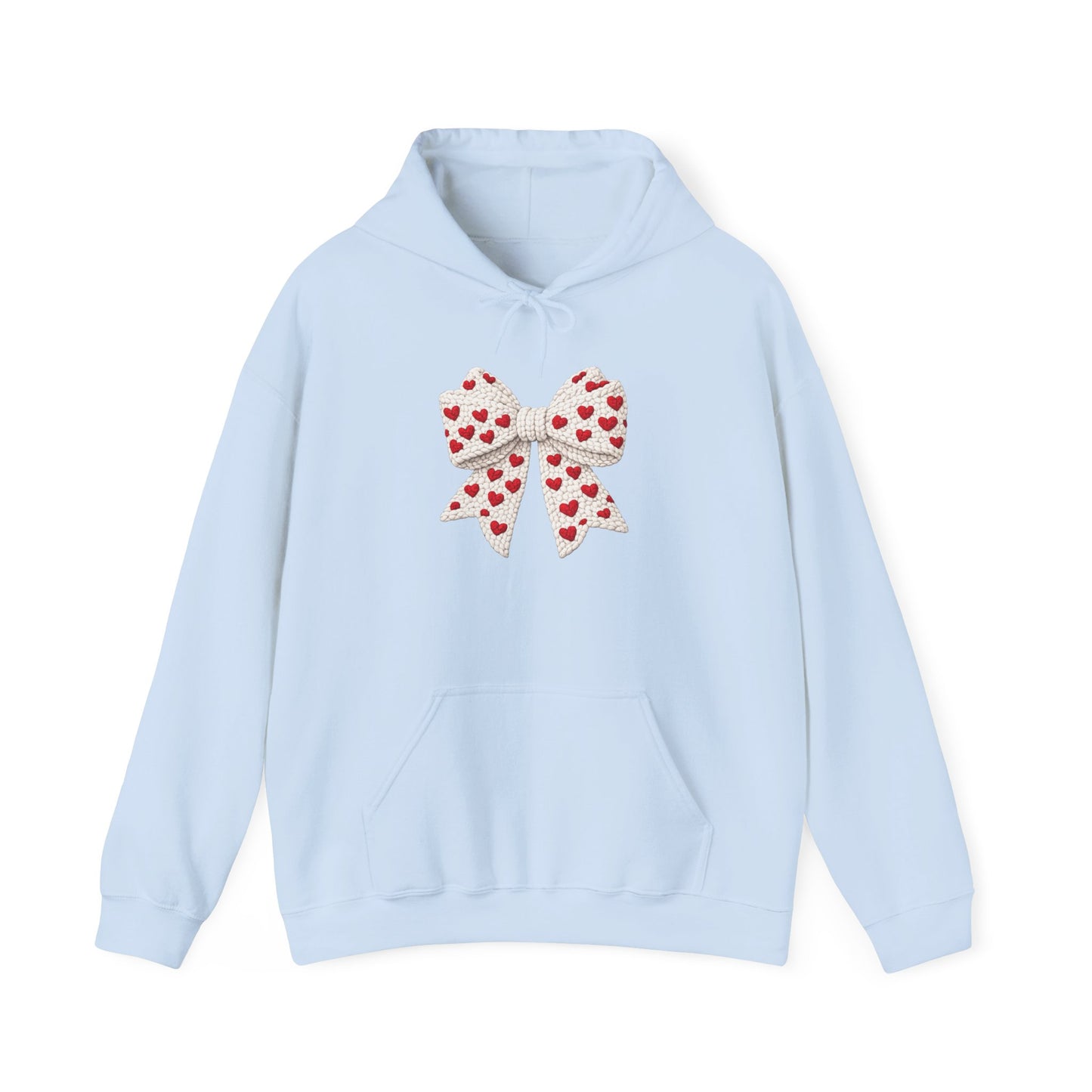Valentine Heart Bow Hoodie — Cute Red Heart Ribbon Pullover