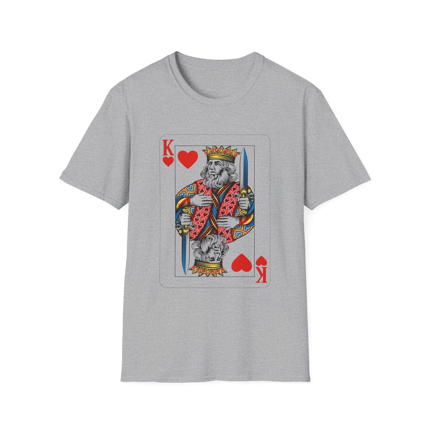Valentines King of Hearts Unisex T-Shirt - Playful Card Design for Game Night