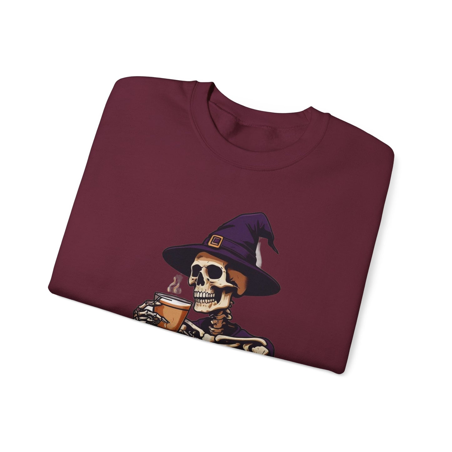 Spooky Skeleton Halloween Sweatshirt, Unisex Crewneck, Cozy Fall Fashion, Halloween Costume, Party Apparel, Ideal for Trick or Treat