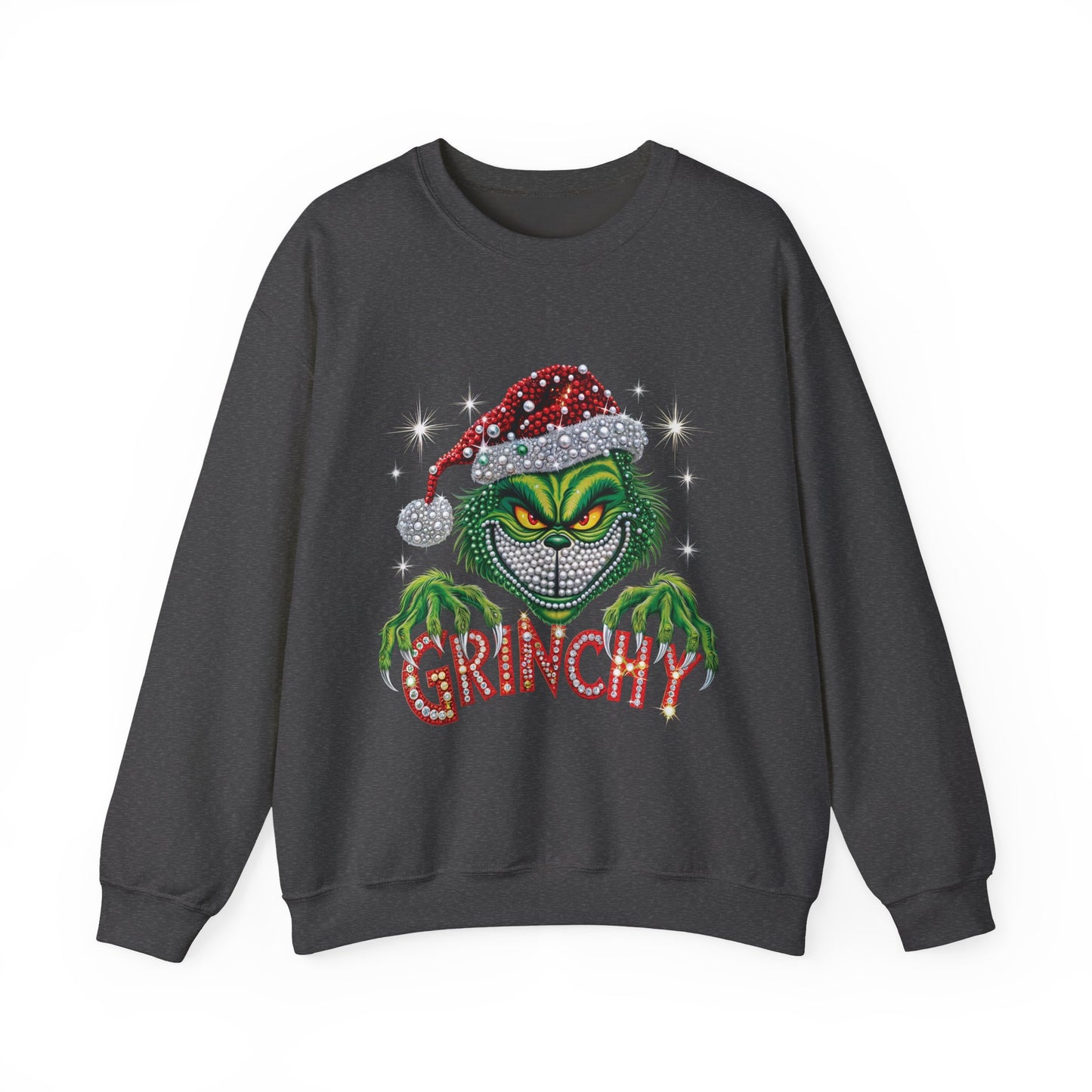 Grinchy Holiday Sweatshirt — Vintage Grinch Santa Crewneck
