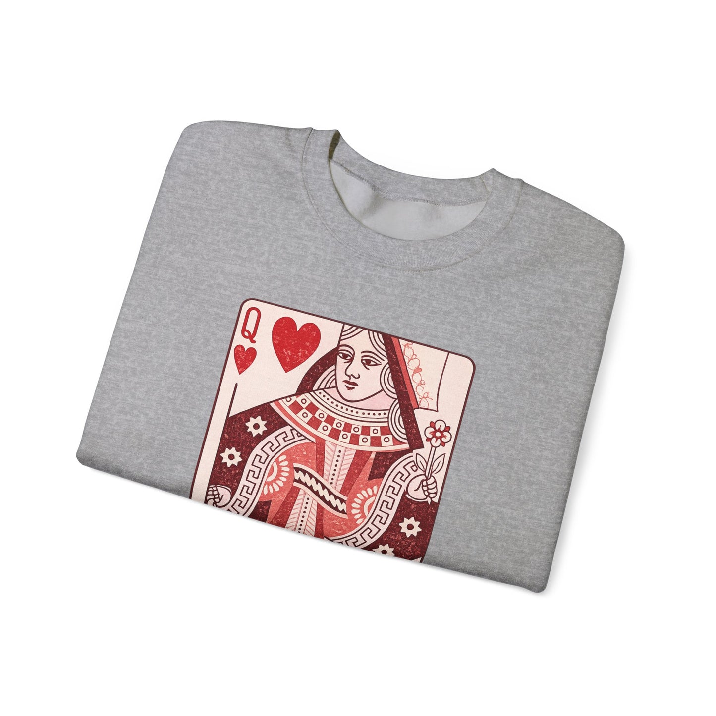 Queen of Hearts Crewneck Sweatshirt – Playing Card Graphic