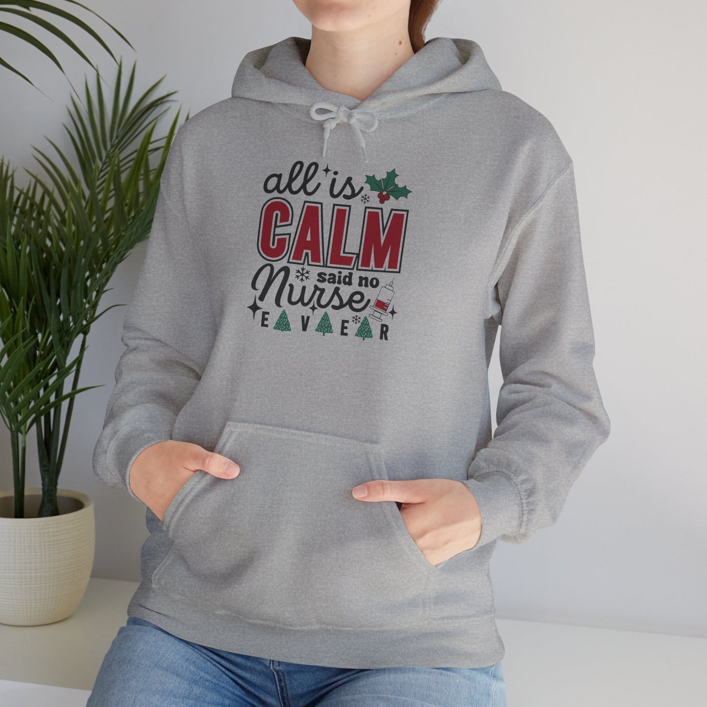 Festive Nurse Hooded  Hoodie - Cozy Holiday Gift for Nurses - Christmas Apparel, Cute Hoodie, Nurse Life  Hoodie, Xmas Gift Idea
