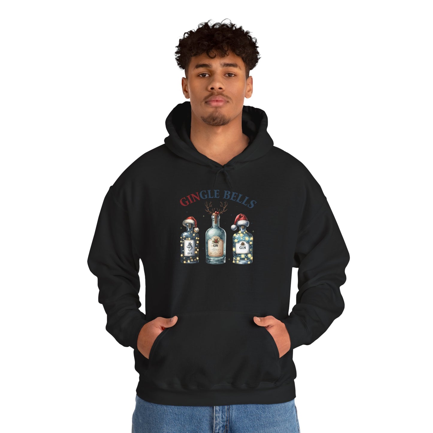 Gingle Bells Hoodie | Unisex Heavy Blend Sweatshirt for Christmas, Holiday Gifting, Cozy Fall Wear, Festive Apparel, Unique Gift
