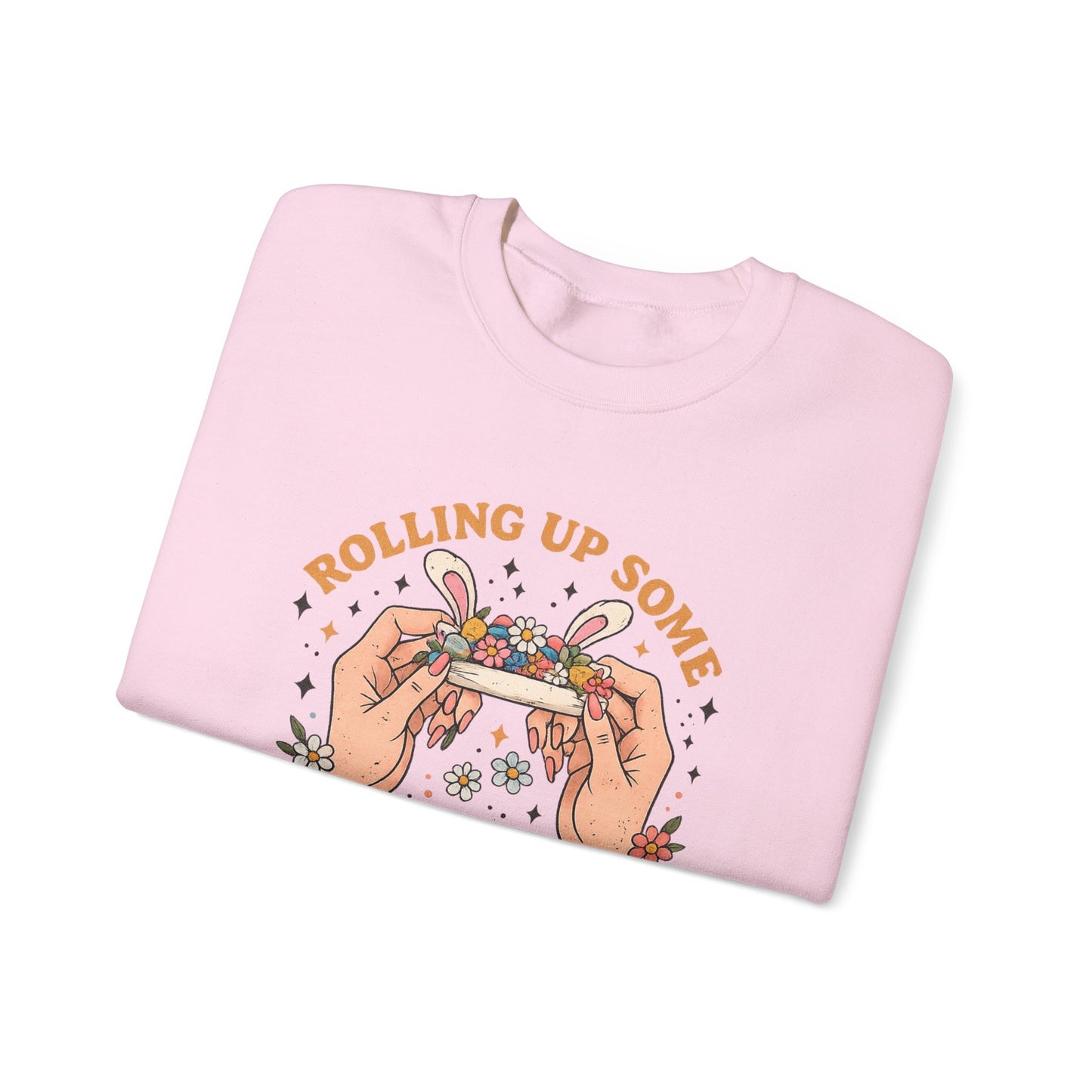 Easter Spirit Crewneck Sweatshirt — "Rolling Up Some Easter Spirit" Graphic