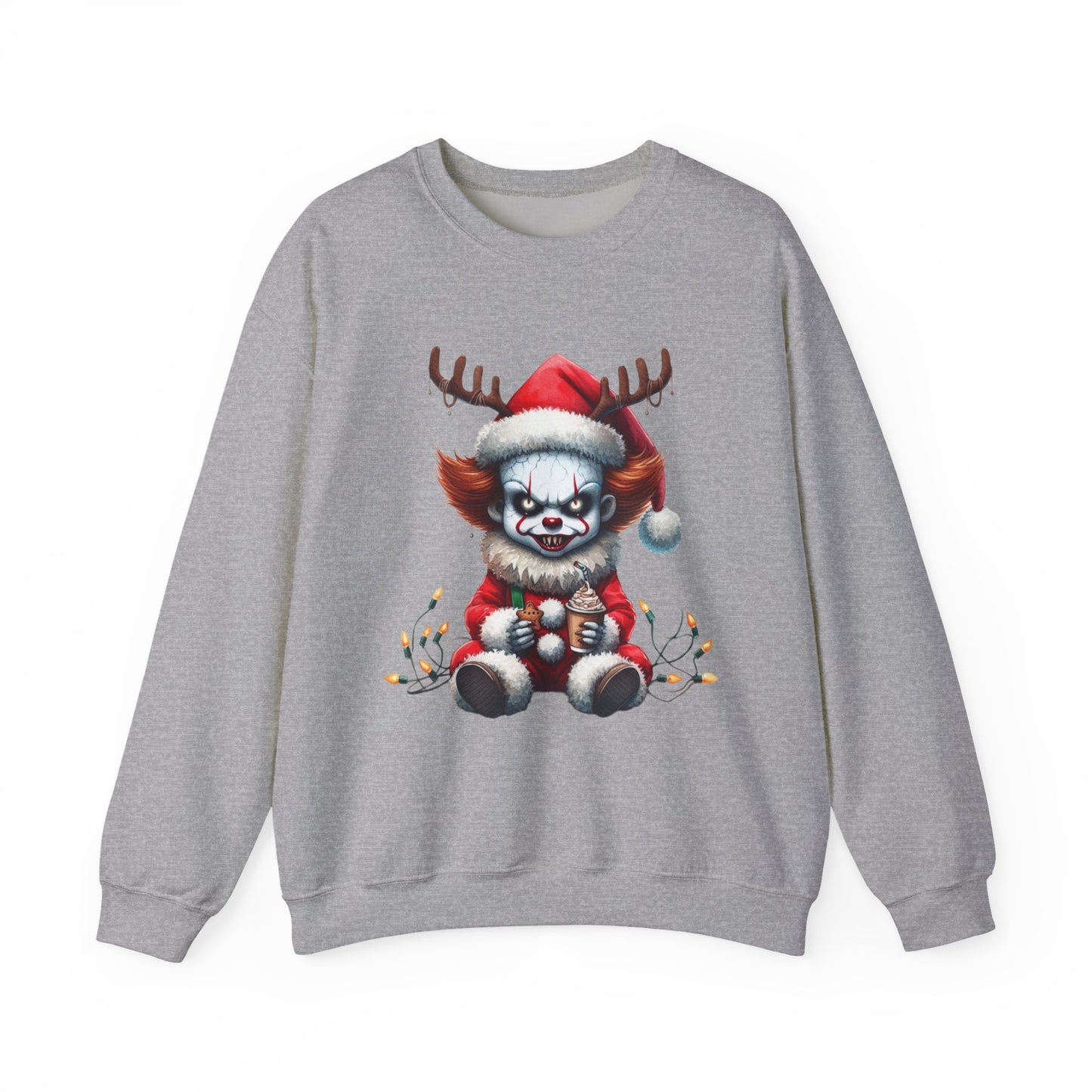 Creepy Clown Reindeer Christmas Sweatshirt