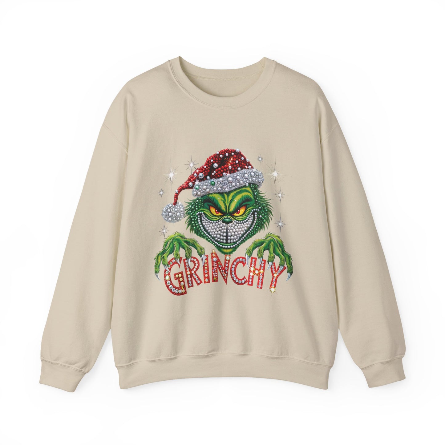 Grinchy Holiday Sweatshirt — Vintage Grinch Santa Crewneck