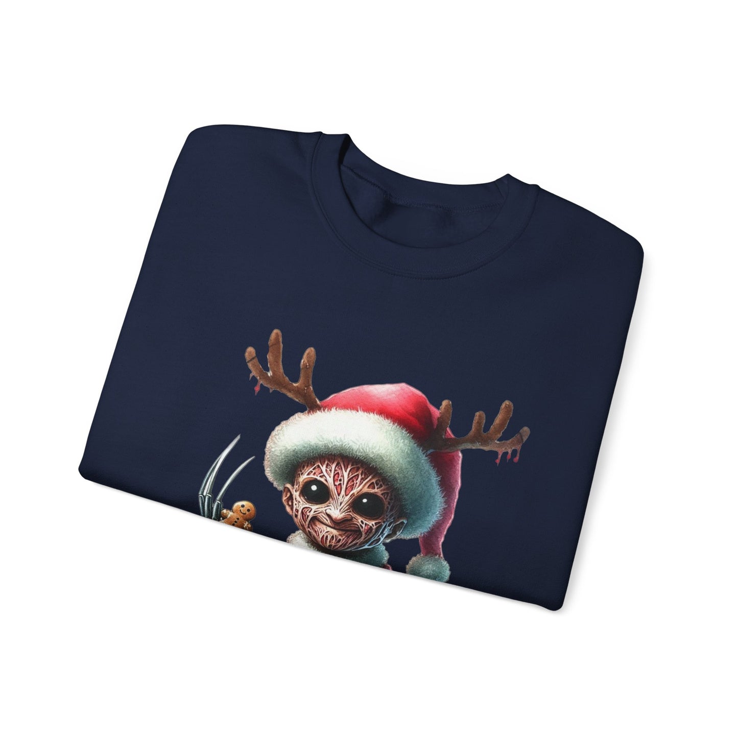 Christmas Cat Elf Sweatshirt — Cute Santa Kitten with Antlers Holiday Crewneck