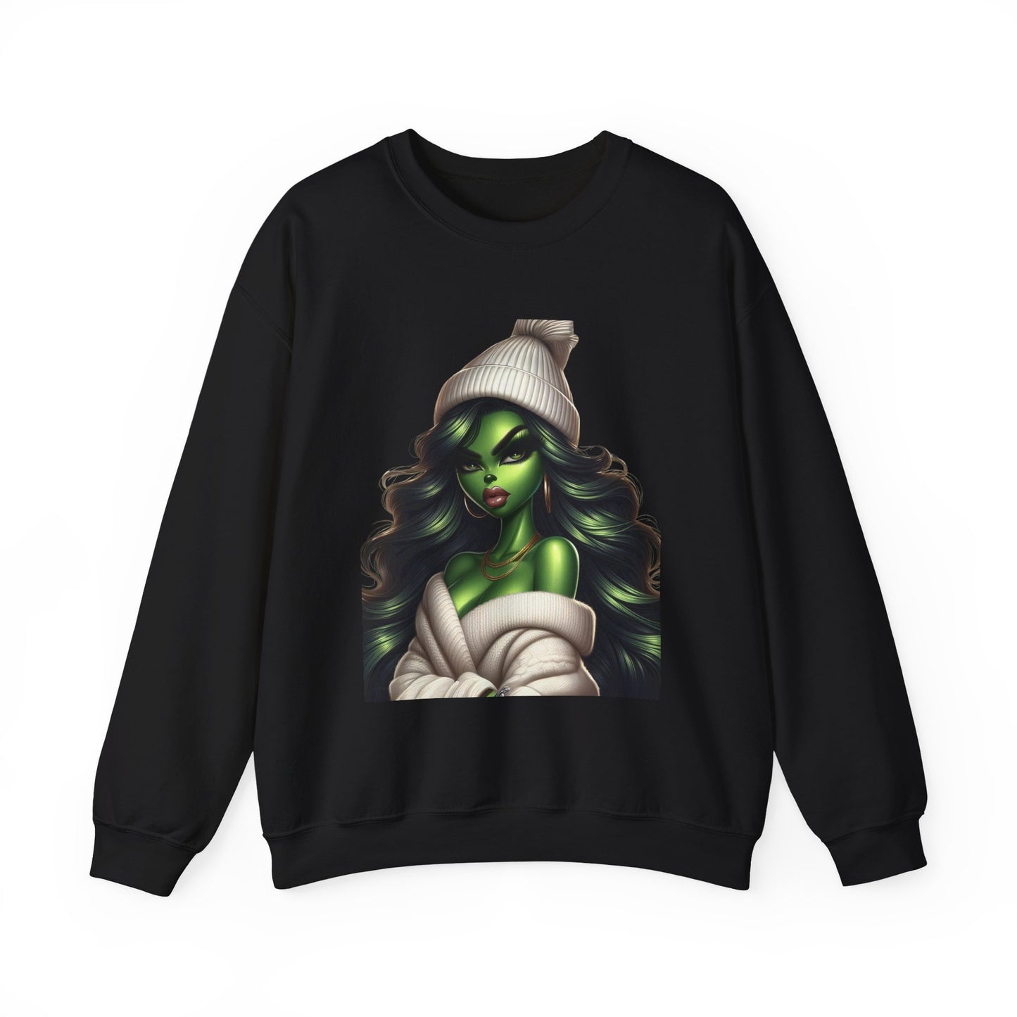 Green Witch Portrait Crewneck Sweatshirt
