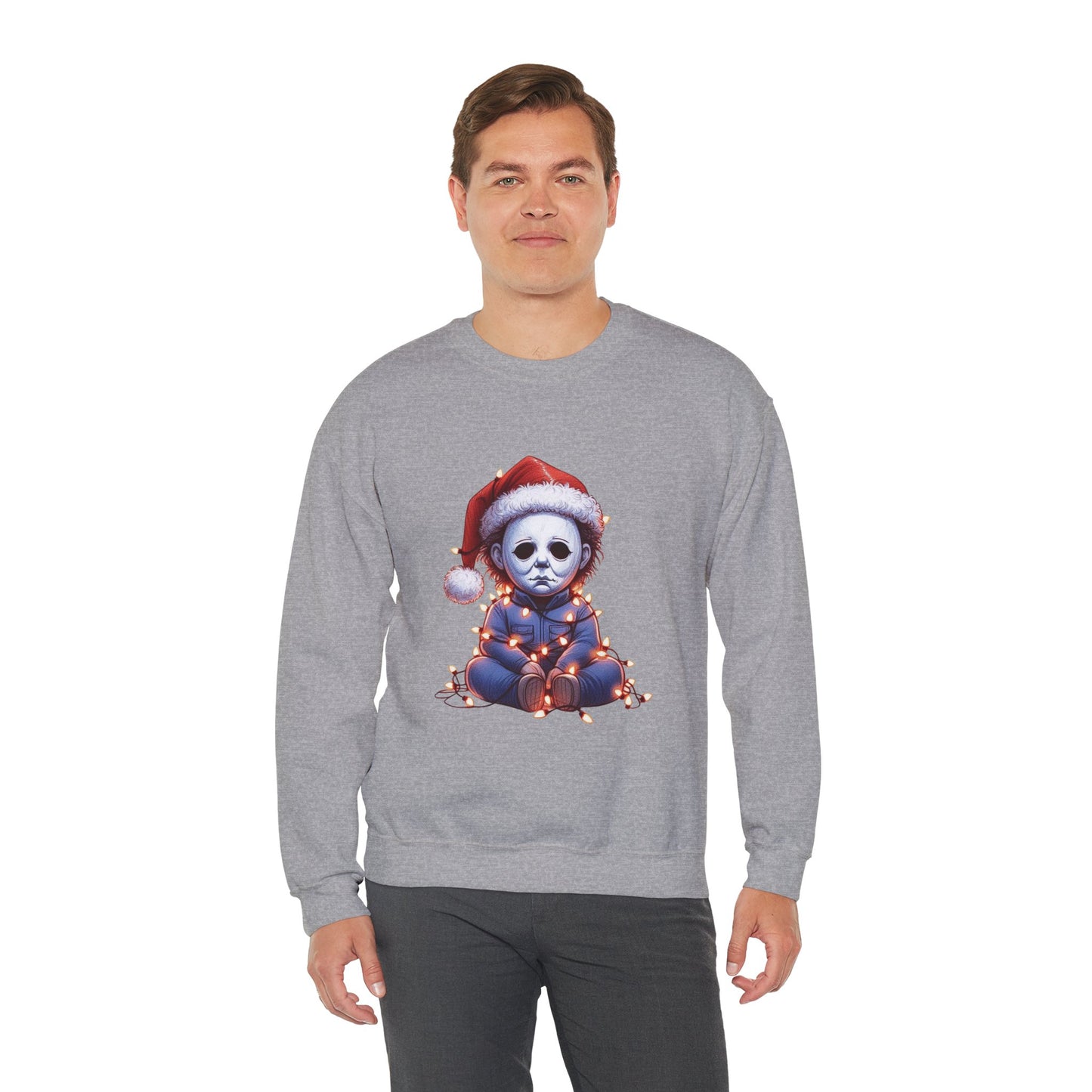 Christmas Michael Myers Sweatshirt — Cute Creepy Horror Holiday Crewneck