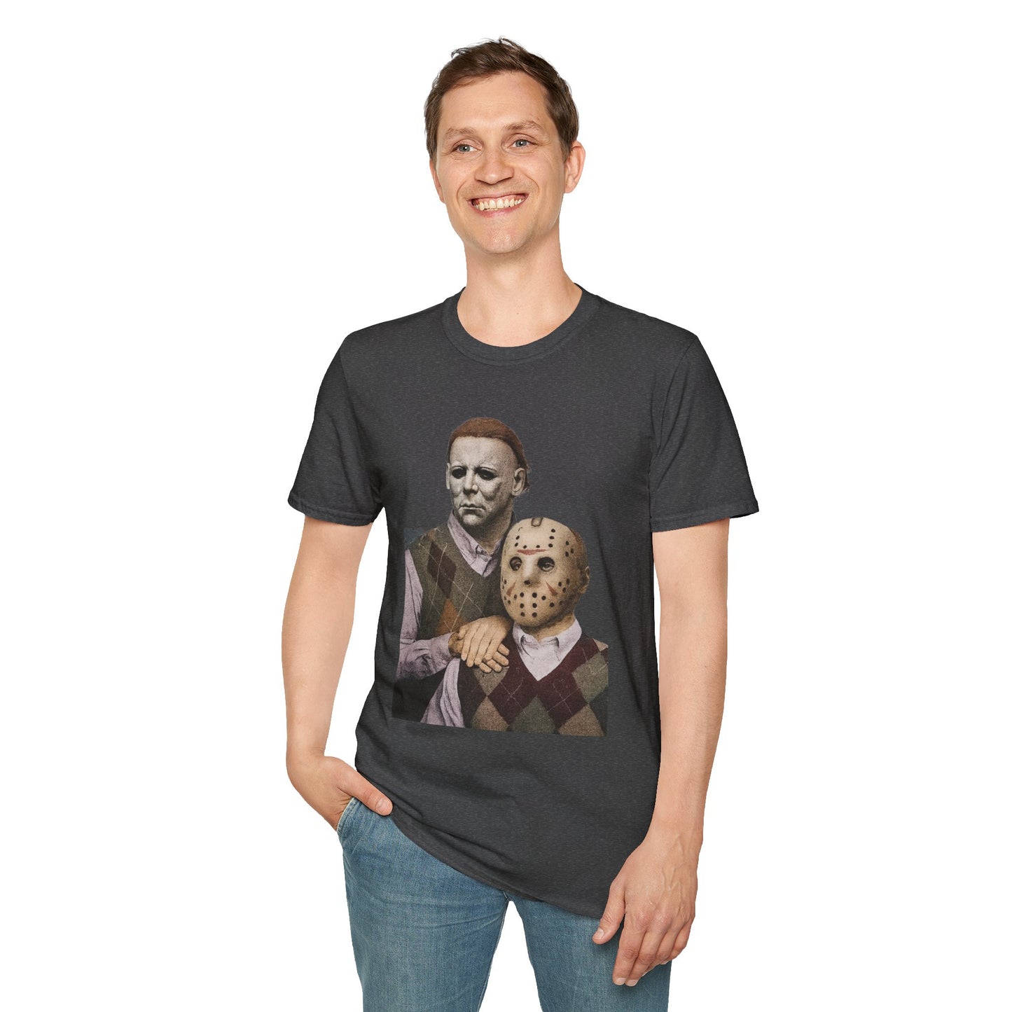 Horror Movie Character T-Shirt | Unisex Softstyle Tee, Scary Graphic Tee, Perfect for Halloween, Horror Fans, Movie Lovers