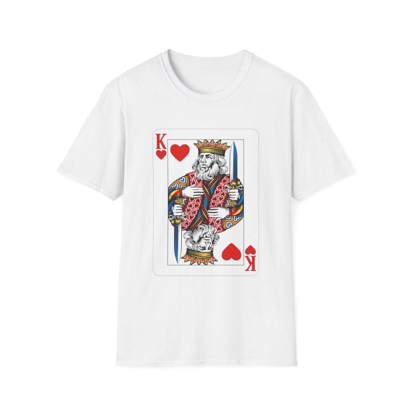 Valentines King of Hearts Unisex T-Shirt - Playful Card Design for Game Night