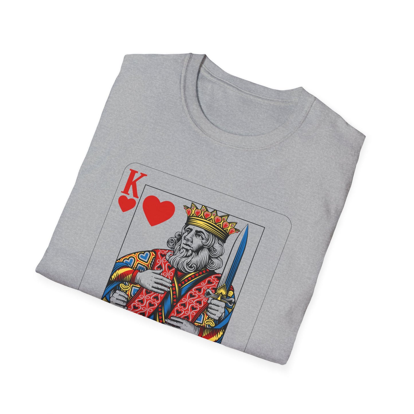 Valentines King of Hearts Unisex T-Shirt - Playful Card Design for Game Night
