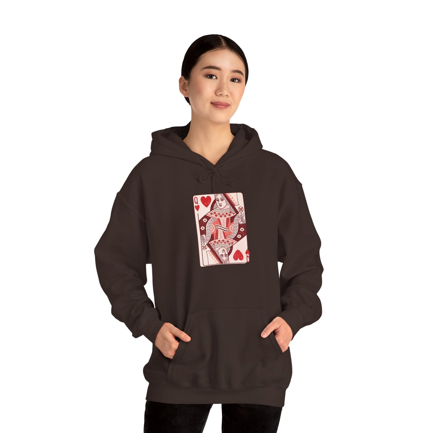 Queen of Hearts Hoodie – Vintage Playing Card Graphic Sweatshirt
