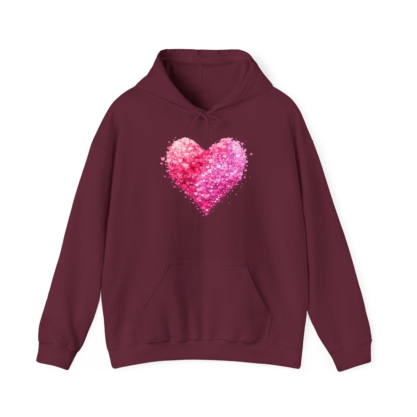 Cupid Skeleton Hoodie — Gothic Valentine Skeleton with Pink Hearts Pullover