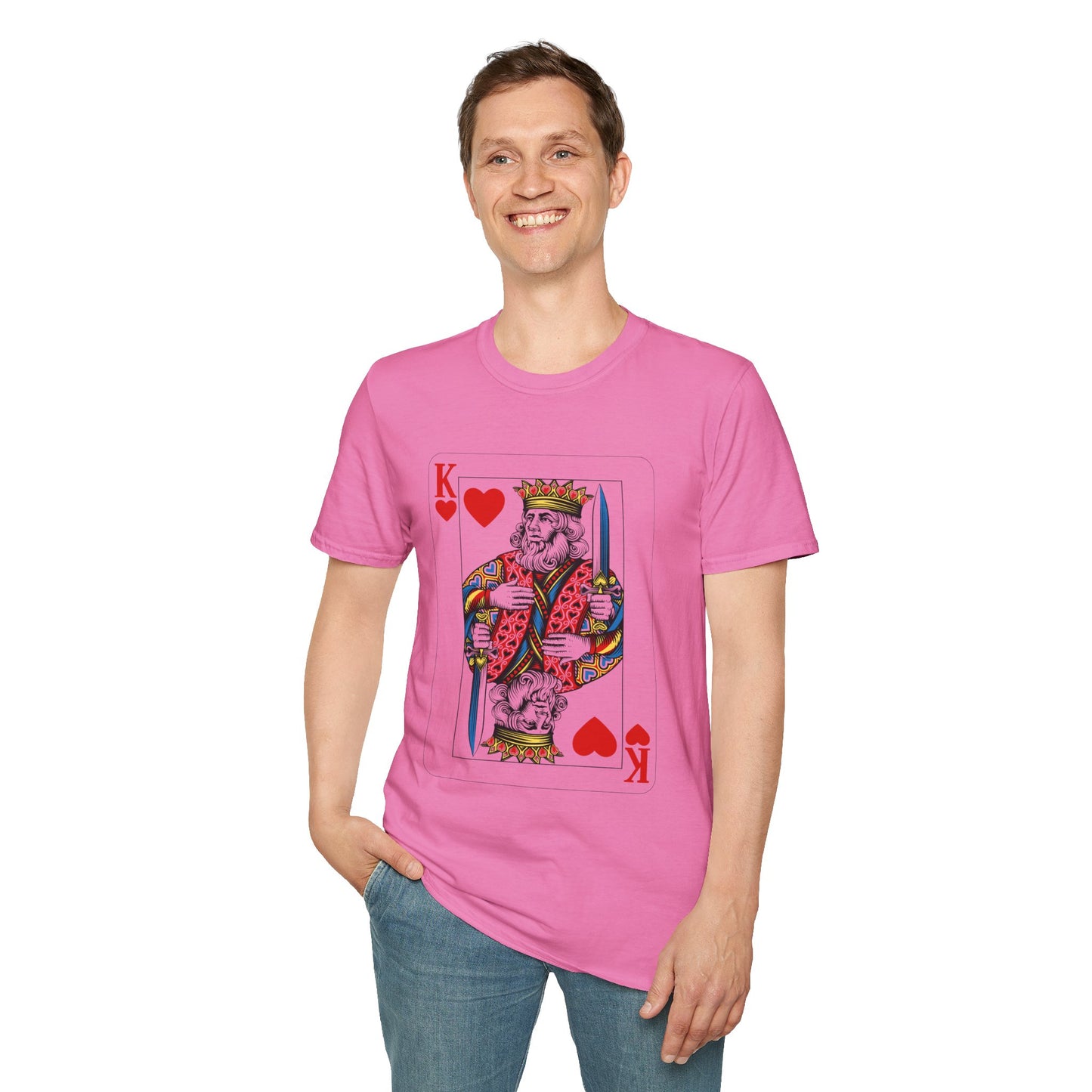 Valentines King of Hearts Unisex T-Shirt - Playful Card Design for Game Night