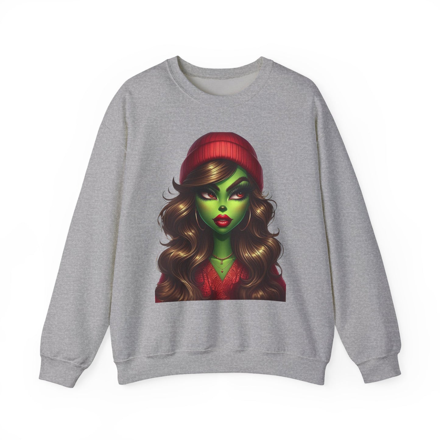 Witchy Green Girl Sweatshirt — Gothic Halloween Crewneck
