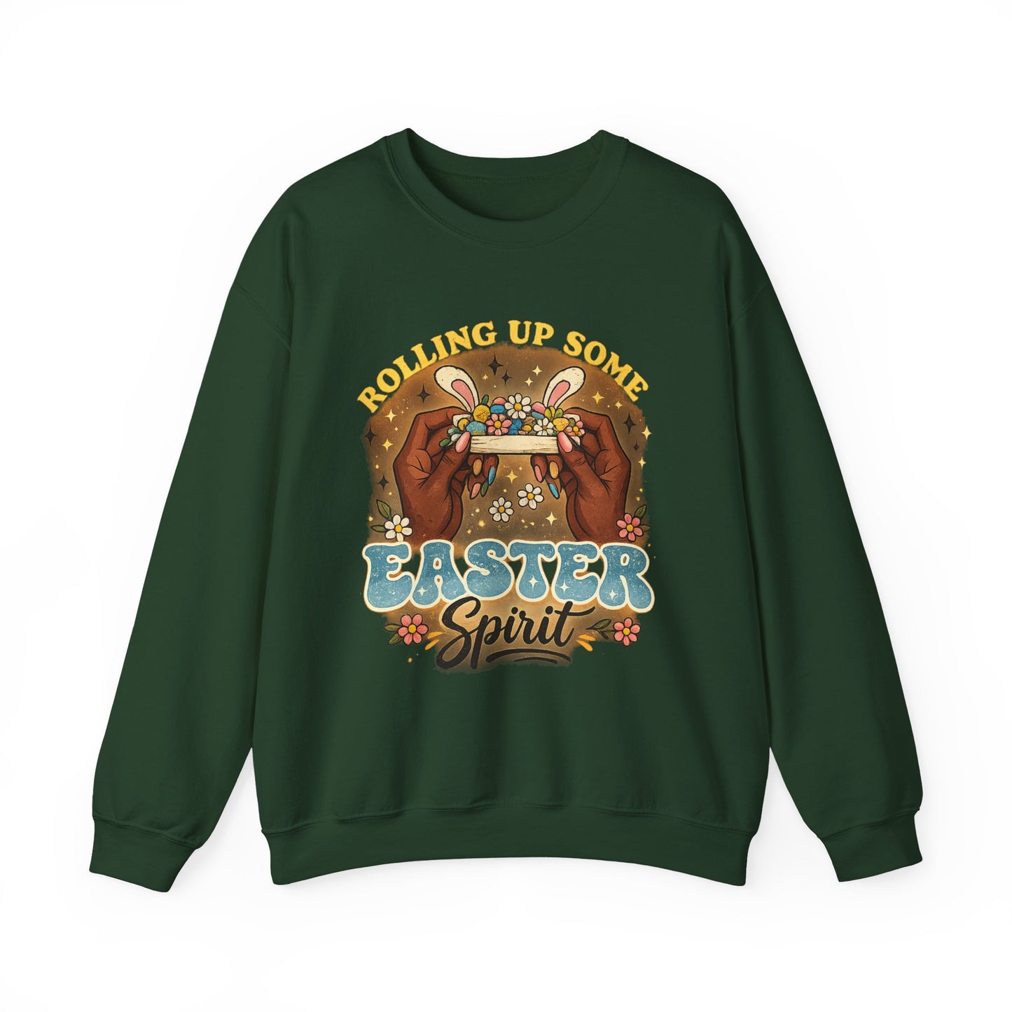 Easter Spirit Crewneck Sweatshirt — "Rolling Up Some Easter Spirit" Easter Pullover