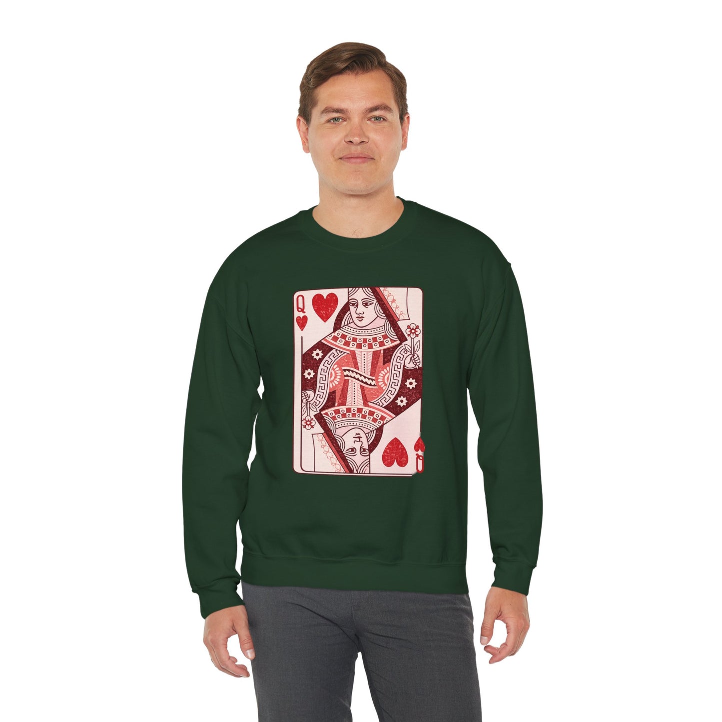 Queen of Hearts Crewneck Sweatshirt – Playing Card Graphic