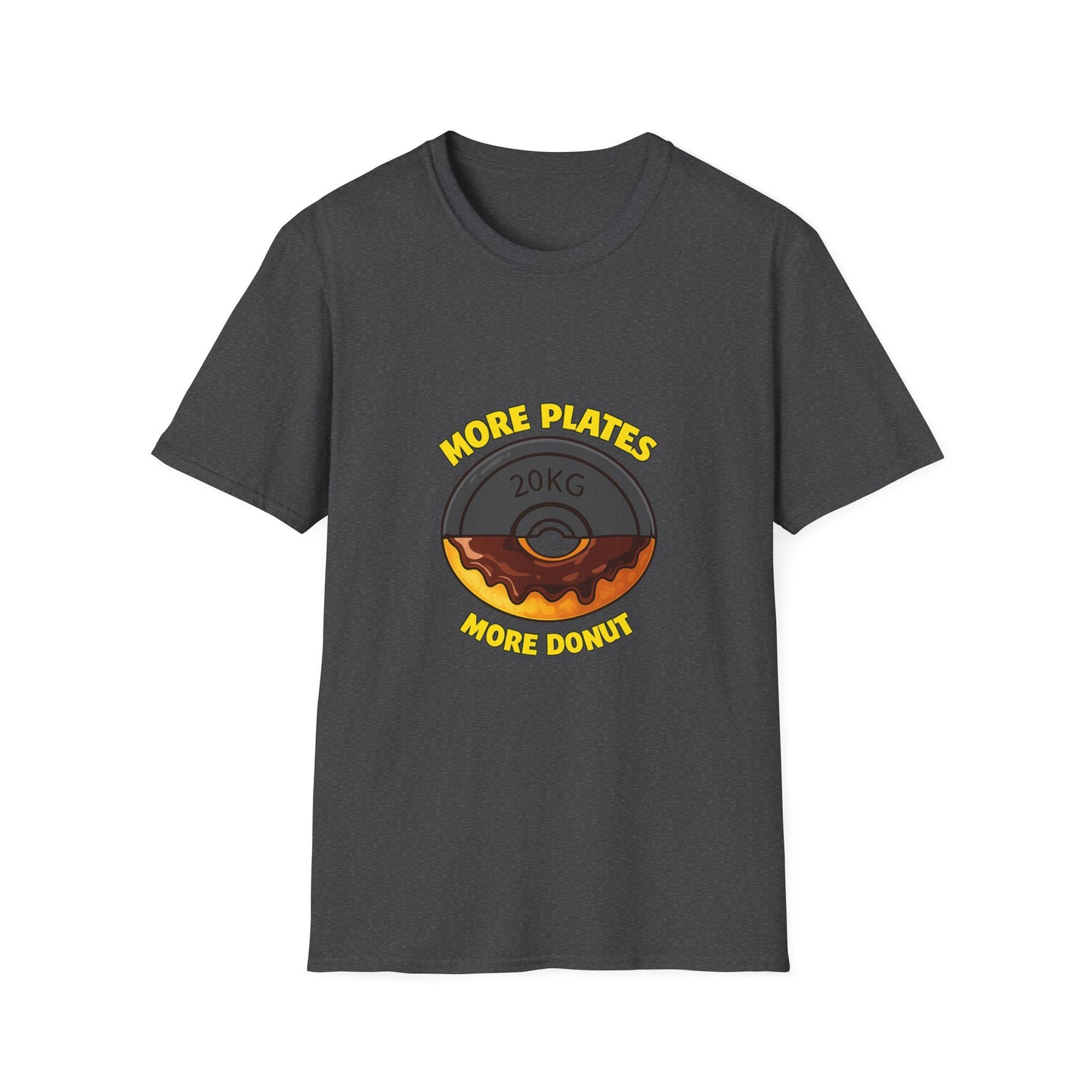 More Plates More Donuts T-Shirt — Funny Gym Weightlifting Tee