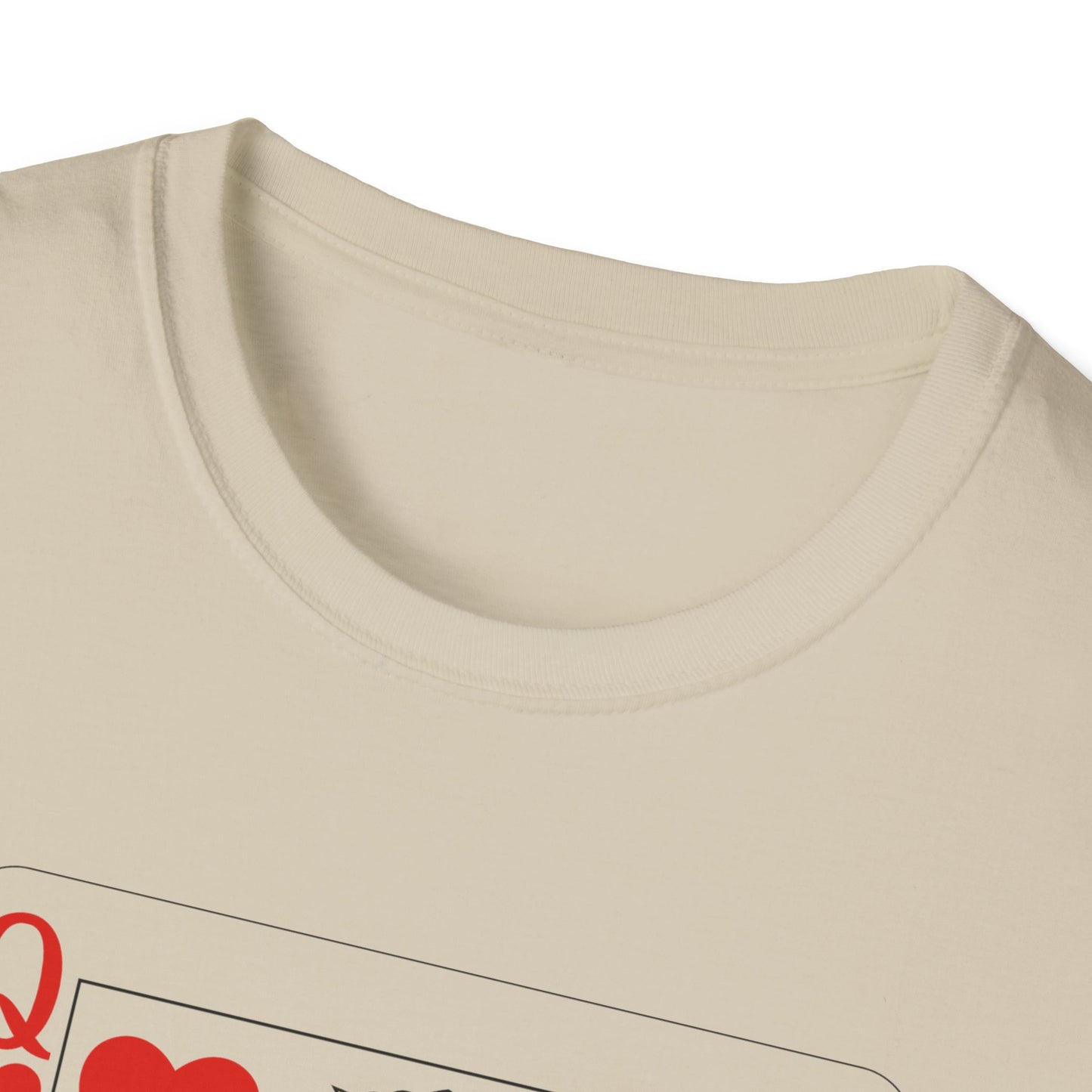 Valentines Queen of Hearts Unisex Softstyle T-Shirt - Card Inspired Design